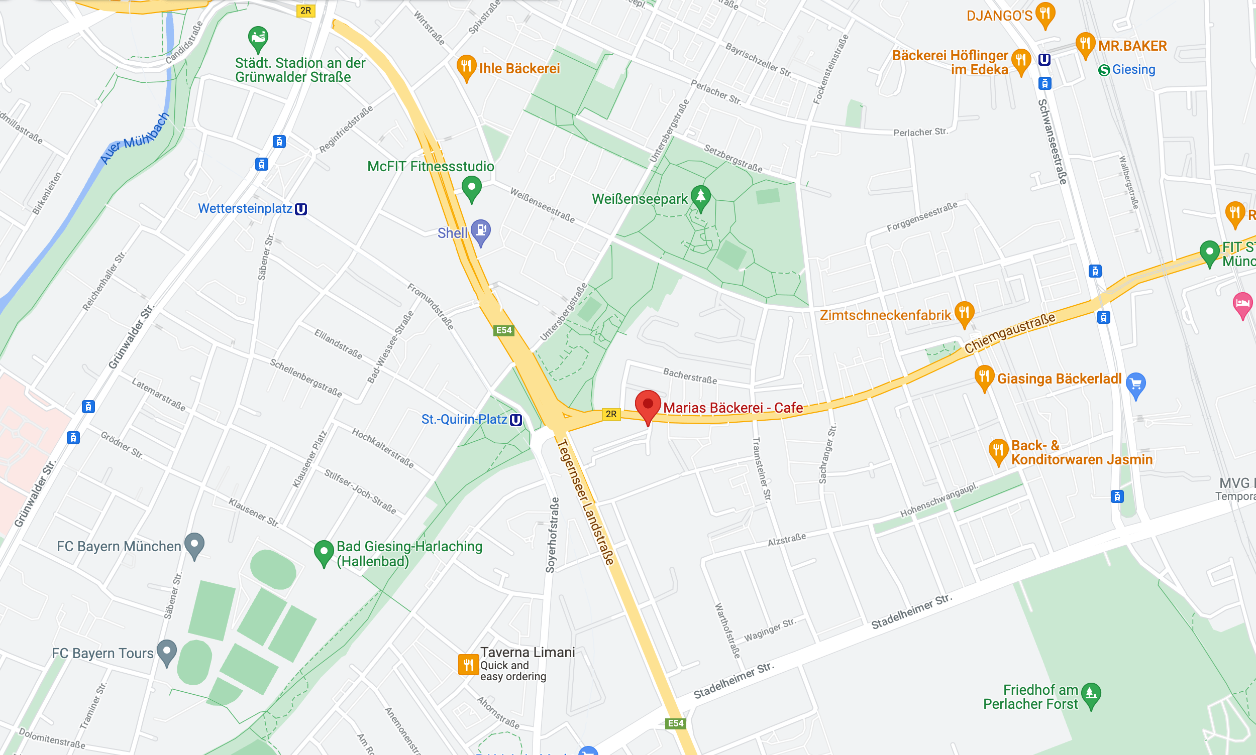 Google Maps screenshot von Maria's Bäckerei